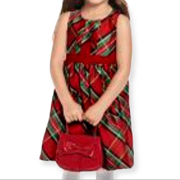 Gymboree Girls Tartan Plaid Dress - Picture Perfect - Salsa - Picture 3 of 9